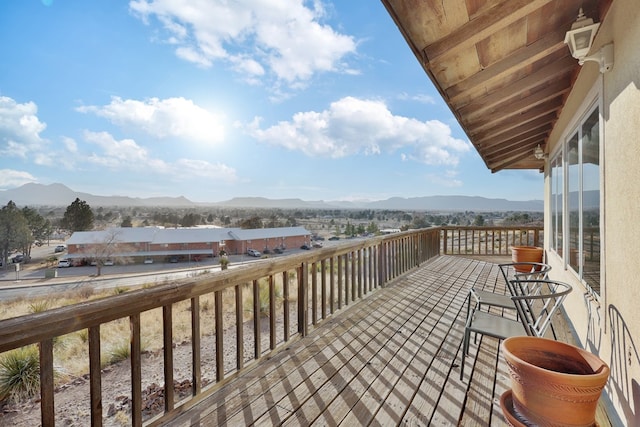 balcony with a mountain view