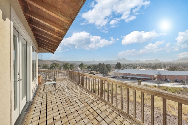 balcony with a mountain view