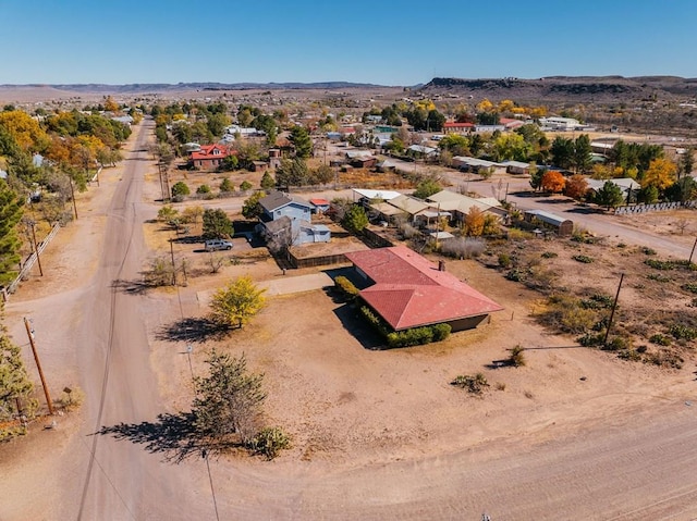 drone / aerial view with a mountain view