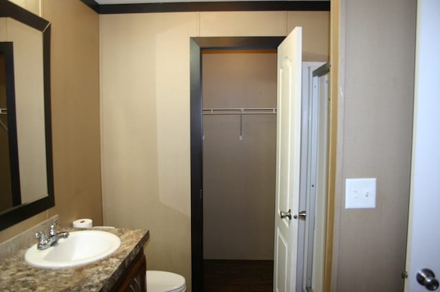 bathroom featuring vanity and toilet