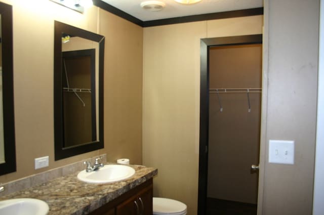 bathroom featuring vanity and toilet