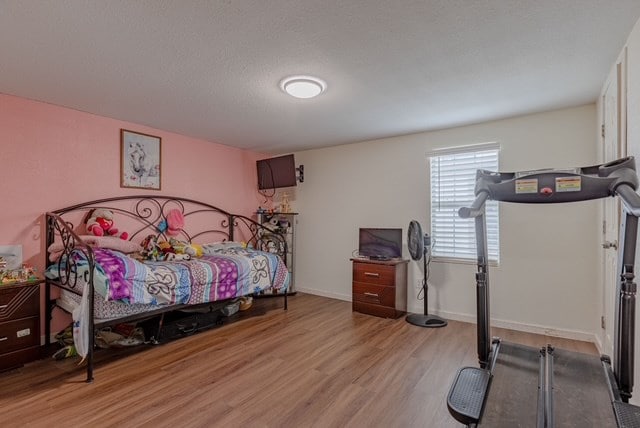 bedroom featuring light hardwood / wood-style flooring