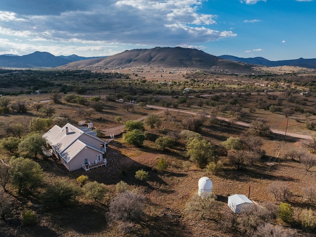 drone / aerial view with a mountain view