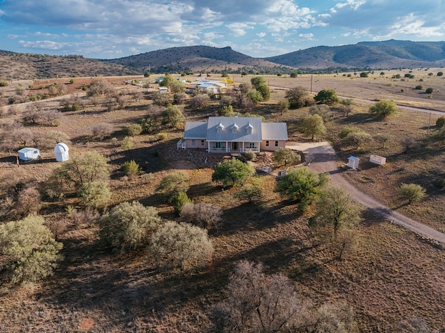 drone / aerial view with a mountain view