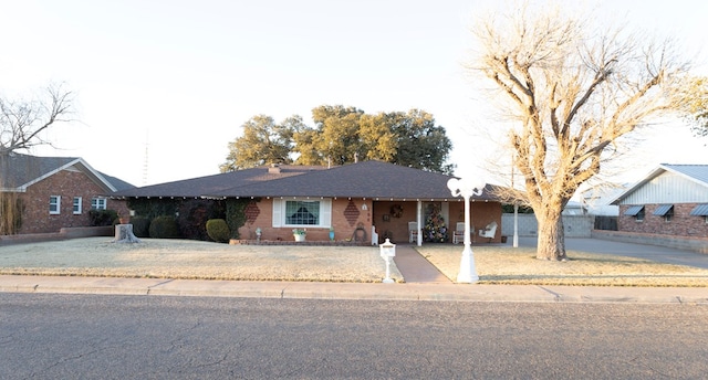 view of single story home