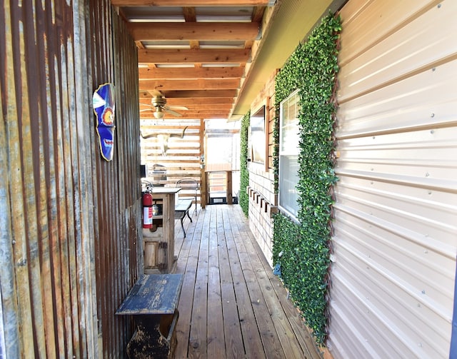 wooden deck with covered porch