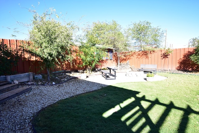 view of yard featuring a patio area