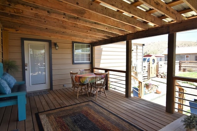 deck with a porch