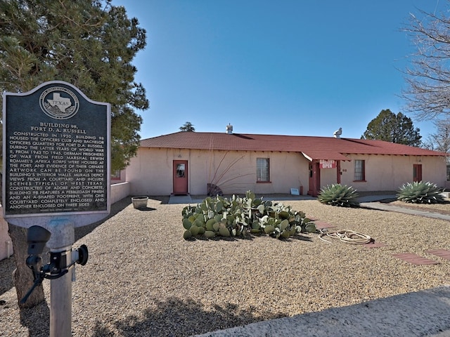 view of single story home