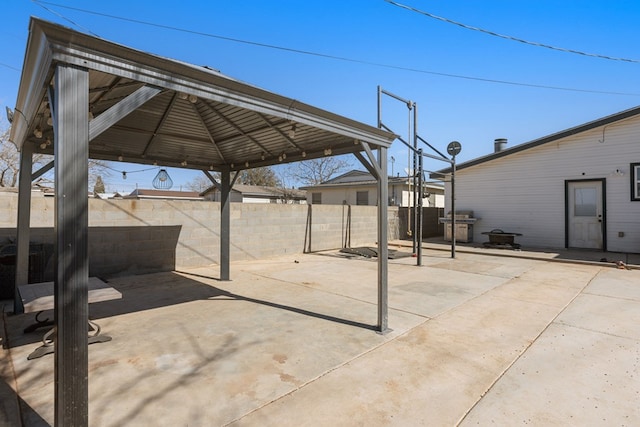 view of patio / terrace with a gazebo