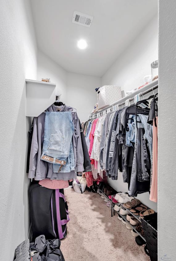 spacious closet with carpet flooring