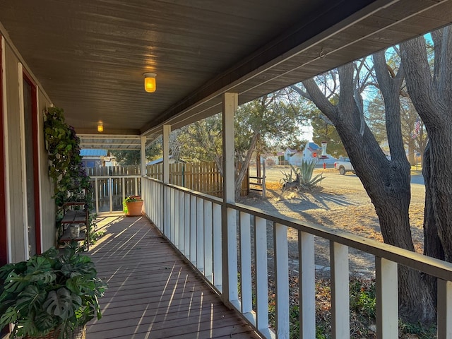 deck with covered porch