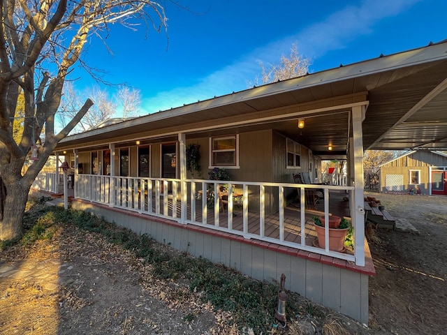 exterior space with covered porch