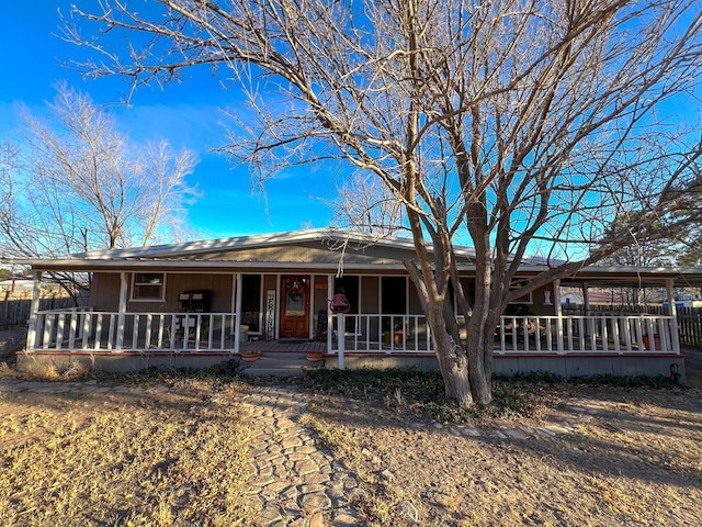 view of front of home with covered porch