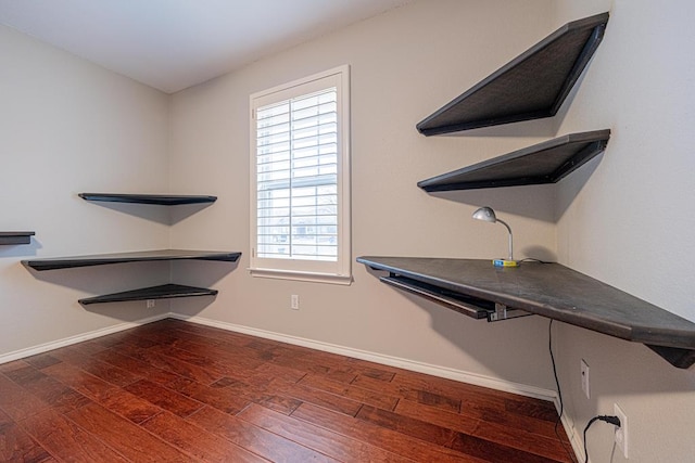 office area featuring dark hardwood / wood-style flooring