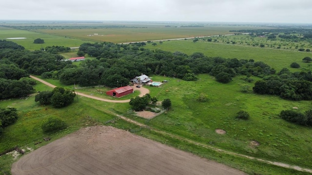 drone / aerial view with a rural view