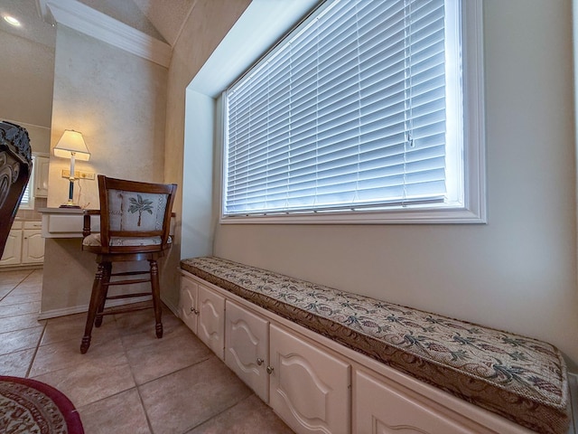 sitting room featuring light tile patterned floors