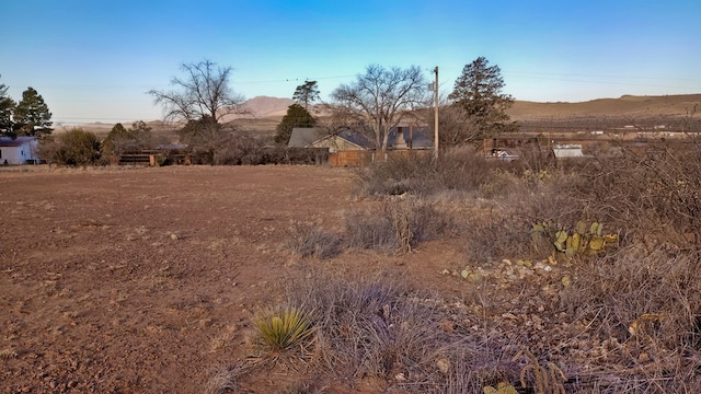 view of landscape featuring a mountain view