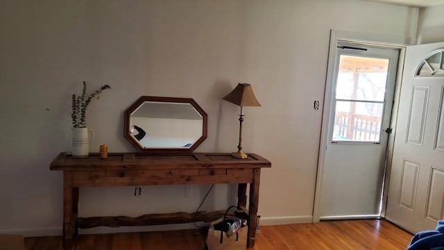 foyer featuring light wood-type flooring