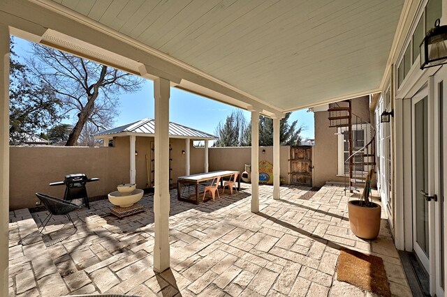 view of patio / terrace with a grill