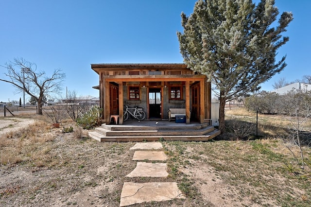 view of outdoor structure featuring a rural view