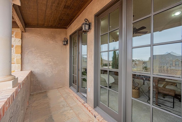 entrance to property with a balcony