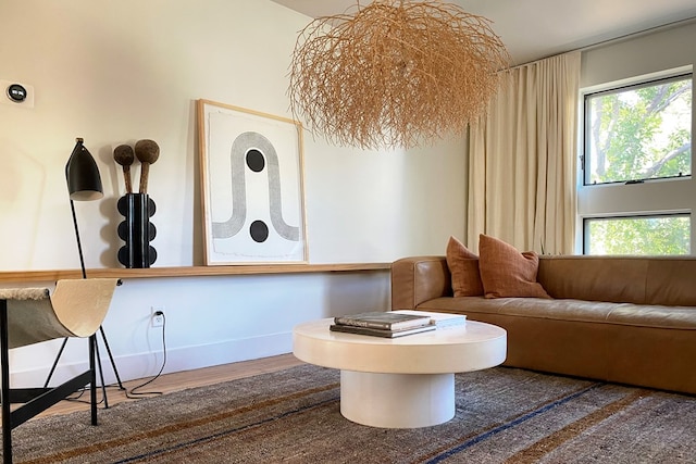 sitting room featuring hardwood / wood-style floors