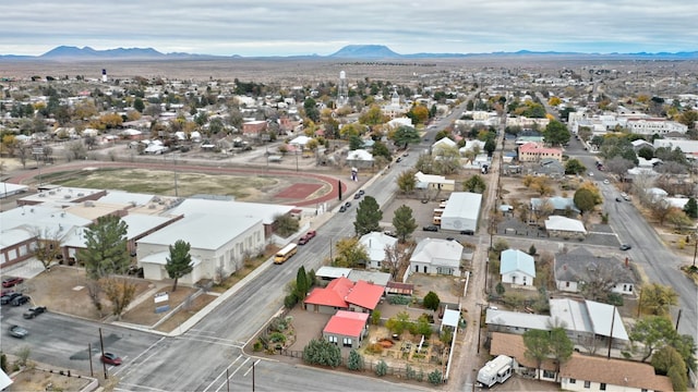 aerial view with a mountain view