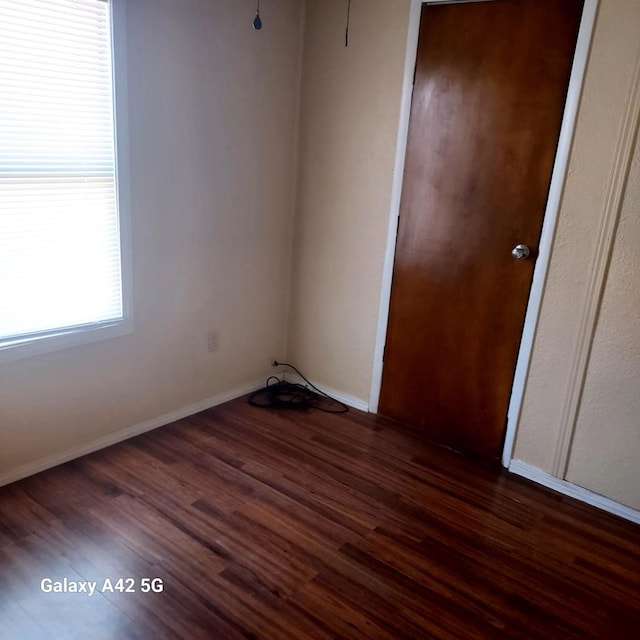 interior space featuring dark wood-type flooring