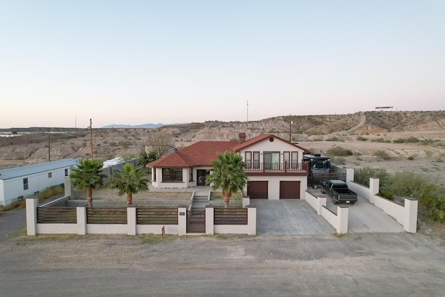 view of front of home with a garage