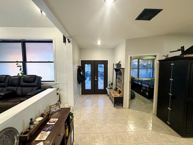 entrance foyer with french doors