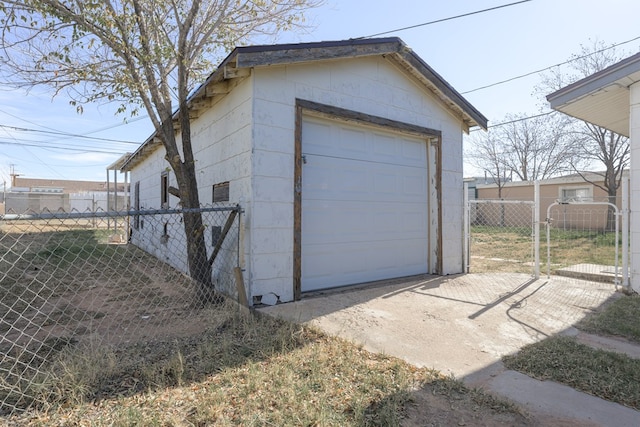 view of garage