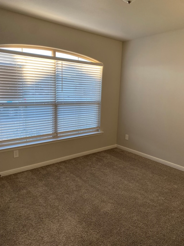 carpeted empty room with baseboards