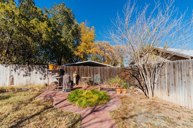 view of yard with a patio