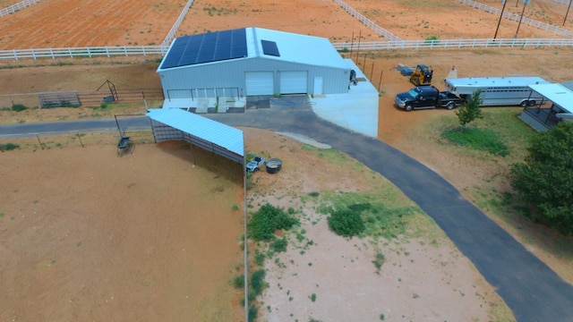 aerial view featuring a rural view