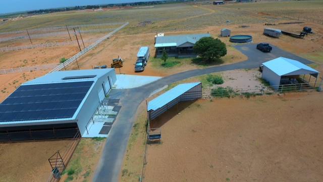 drone / aerial view with a rural view