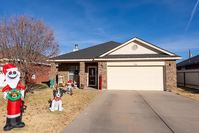 ranch-style home with a garage