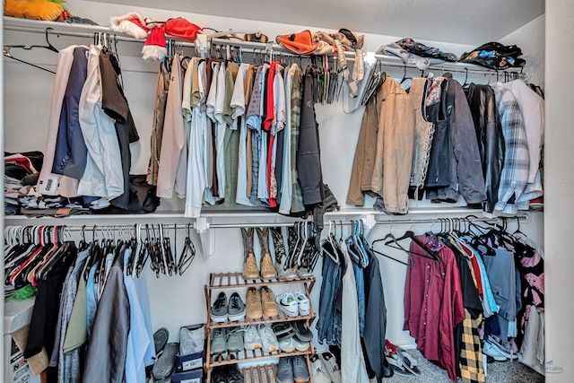 spacious closet featuring carpet