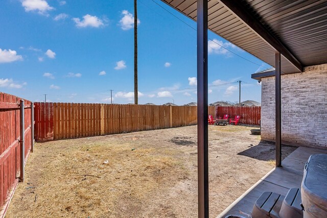 view of yard featuring a fenced backyard