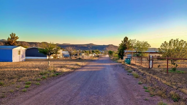 view of road with a mountain view