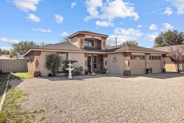 view of front facade with a garage