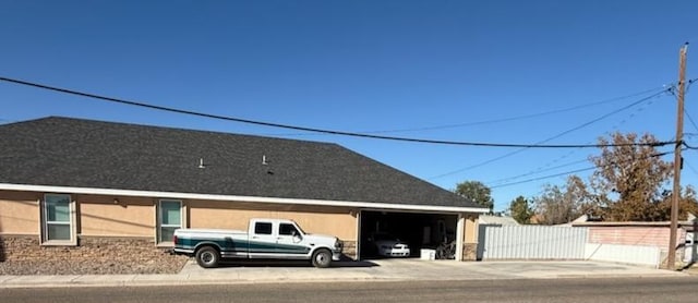 view of property exterior with a garage