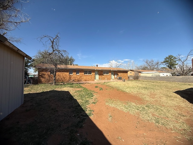 view of yard with fence