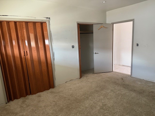 unfurnished bedroom featuring carpet