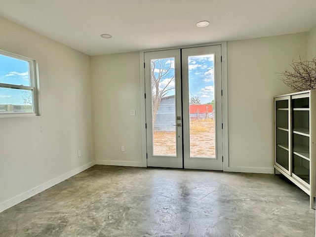 spare room with french doors