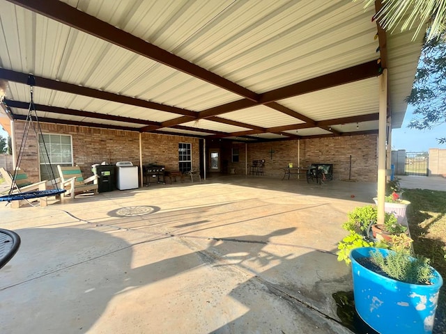 view of patio with a grill