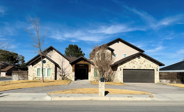 view of front of house with a garage