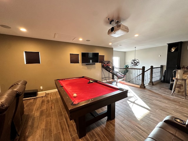 playroom with pool table