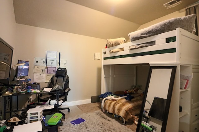 bedroom featuring visible vents and baseboards