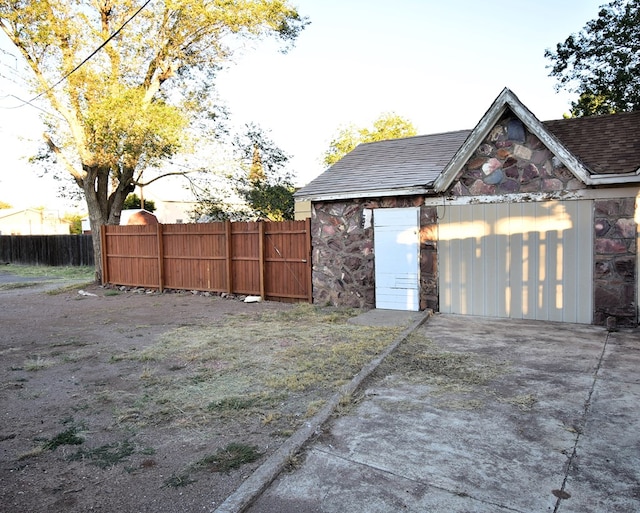 view of garage